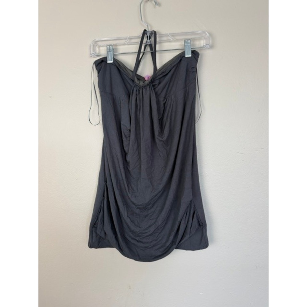 Edikted Dark Gray Halter Neck Draped Tube Top Size Medium NWT